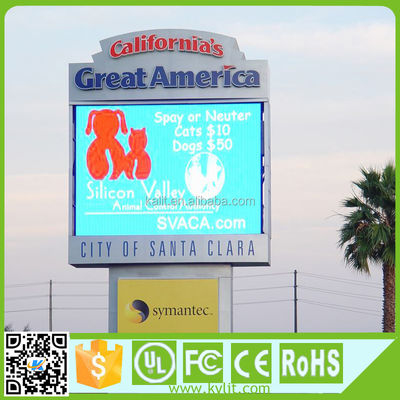 P10 Εξωτερική μονάδα οθόνης LED, απόσταση pixel 10mm, 10000cd/τ.μ.