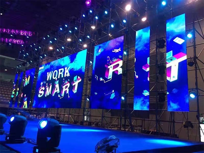 800nits εσωτερικός οδηγημένος ενοίκιο RGB φορητός γιγαντιαίος τηλεοπτικός τοίχος οθόνης P4.81